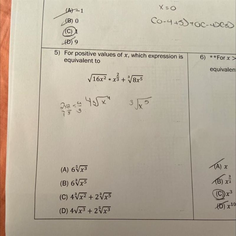 5)For positive values of x, which expression isequivalent toSquare root 16x2*x2/3+square-example-1