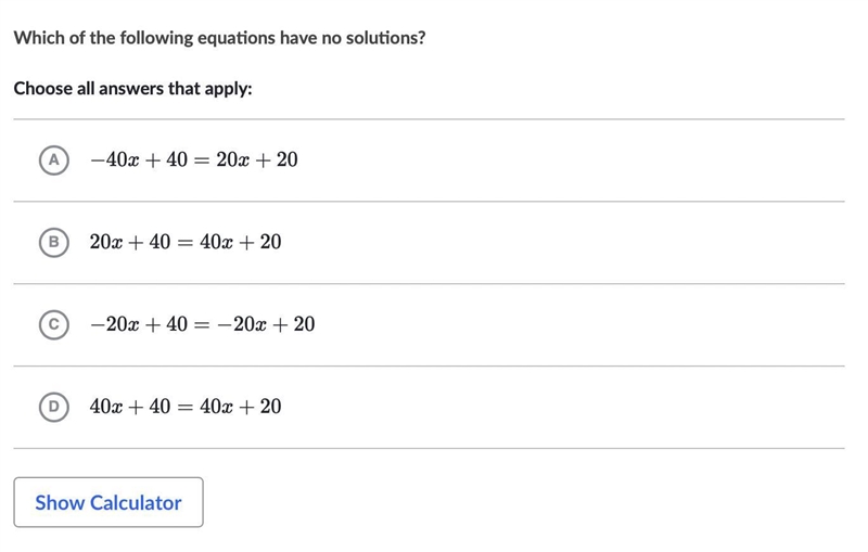 how to know the number of solutions in a linear equation (1 solution, infinite solutions-example-1