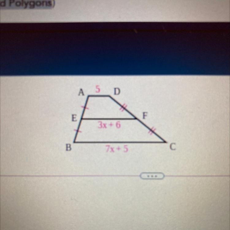 Find EF in the trapezoid. What is EF?-example-1