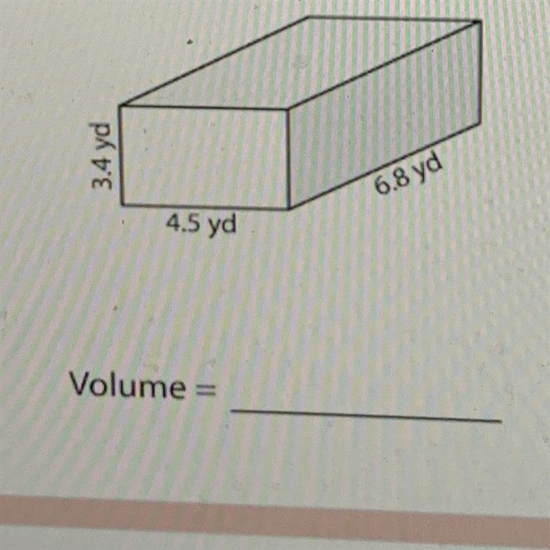 Find the volume of each rectangular prism. Round to the tenths.-example-1