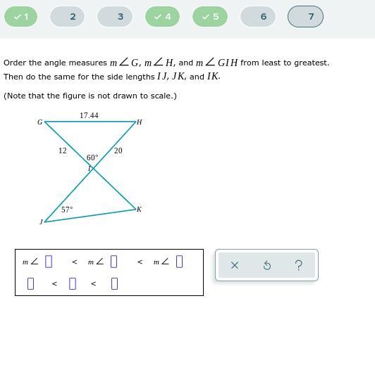 (Order the angle measures) Math Help Quick Please!-example-1