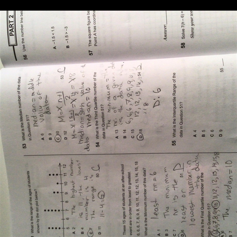 Answer question 55.51 These 15 ages of students at an after-schoolevent are in order-example-1