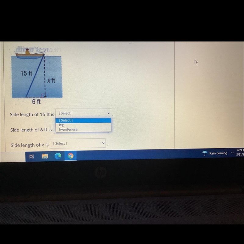 What is the side of length of 15,6, and x?-example-1