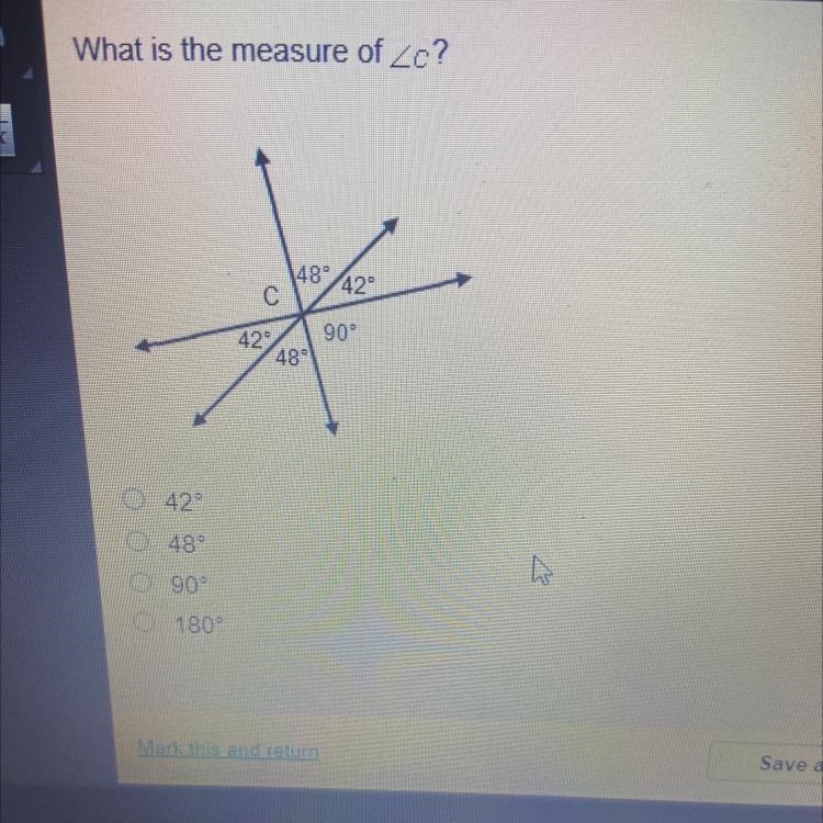 What is the measure of ZC 42 48 90 180￼-example-1