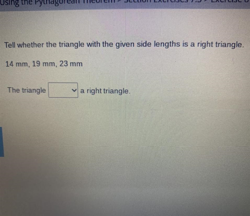 Tell whether the triangle with the given sides is a right triangle-example-1