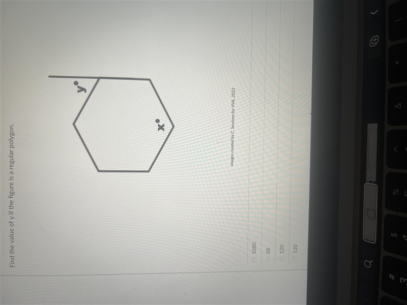 Find the value of y if the figure is a regular polygon. 1080 60 120 120-example-1