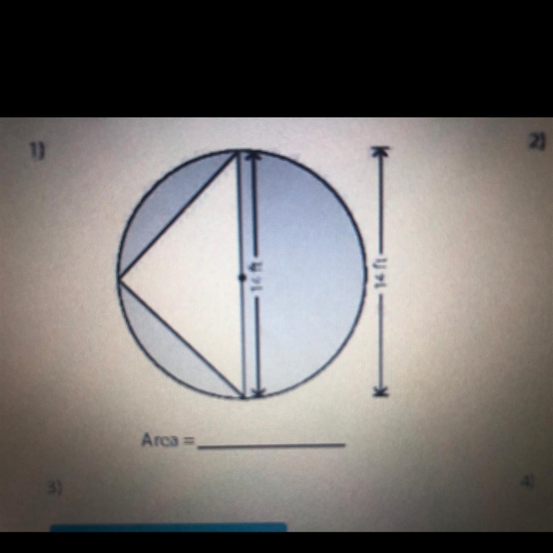 Area of compound Figures Find the area of the shaded region in each figure. Round-example-1