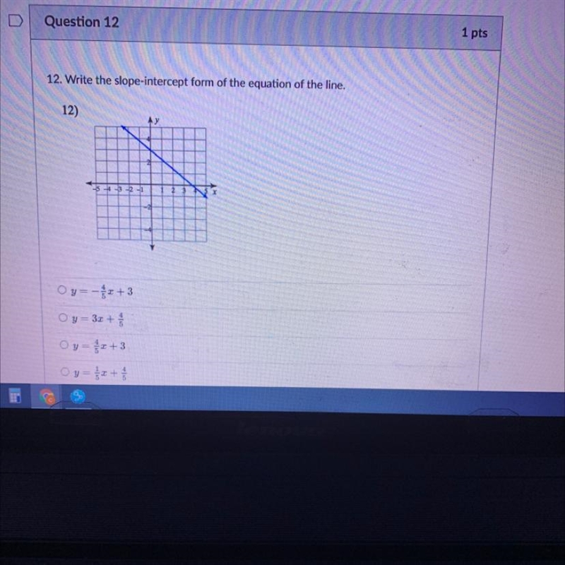 12. Write the slope-intercept form of the equation of the line.-example-1