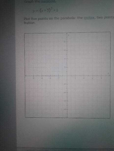 Can you help with the portion "plot five points: vertex, two points to the left-example-1