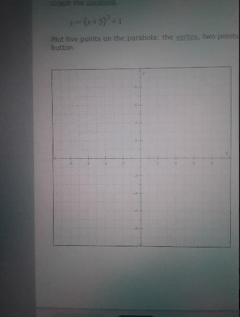 Can you help with the portion "plot five points: vertex, two points to the left-example-2