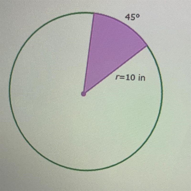 Calculate the area of the shaded sector given the central angle.-example-1