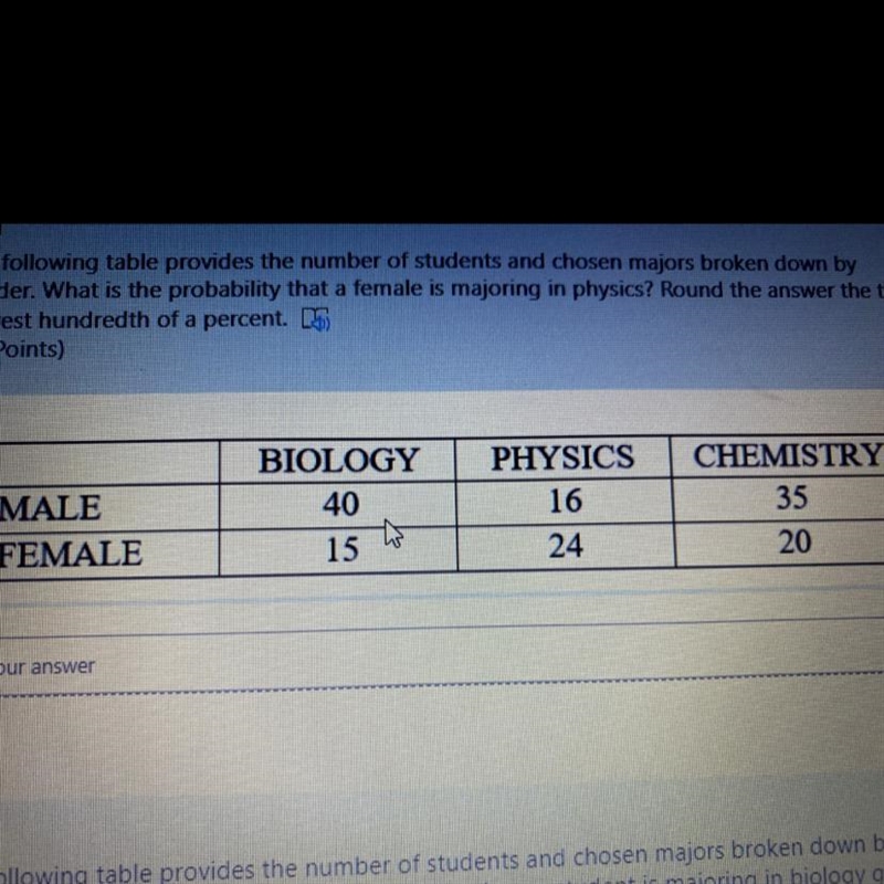 What is the probability that a female is majoring in physics? Round the answer to-example-1