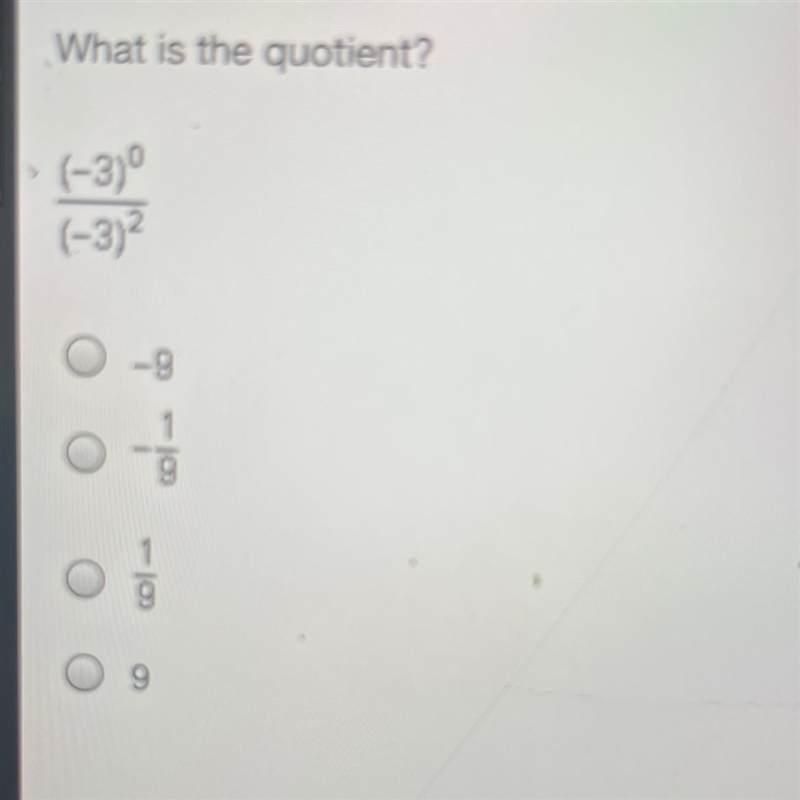 What is the quotient? (-3) (-3)2-example-1