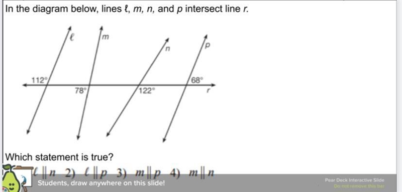 In the diagram below, lines l, m, n, and p intersect line r.mрn11268°789122°Which-example-1