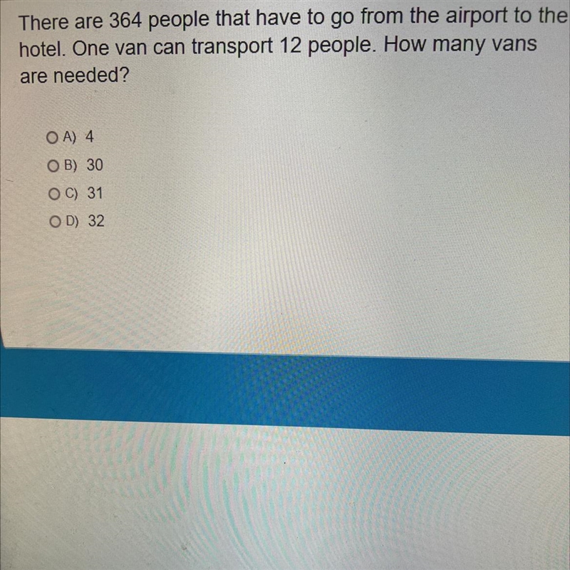 There are 364 people That have to go from the airport to the hotel. One sand can’t-example-1