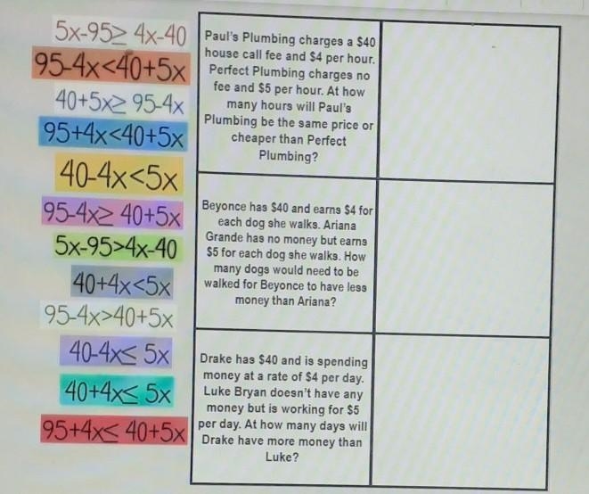 Drop the matching inequality from the left into the box on the right-example-1