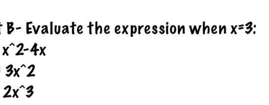 Can someone please evaluate the expression with X=3 with work shown? Please and thank-example-1