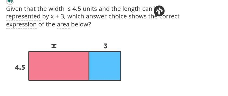 Given that the width is 4.5 units and the length can be represented by x + 3, which-example-1