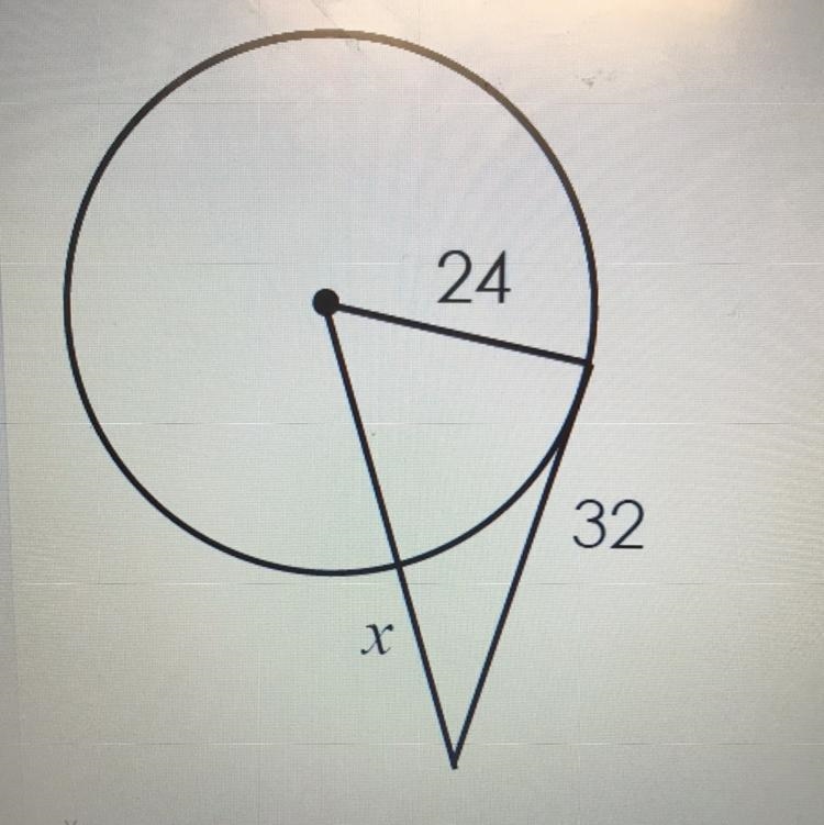 Find the value of x. Assume that segments that appear to be tangent are tangent. Round-example-1