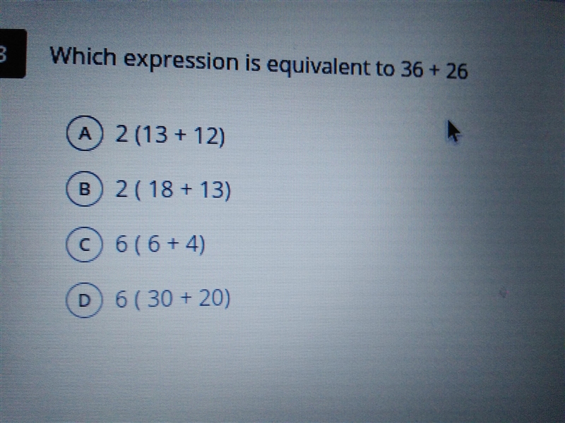 Which expression is equivalent to 36+26-example-1