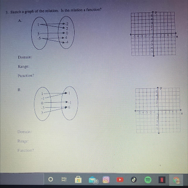 Sketch a graph of the relation. Is the relation a function?-example-1