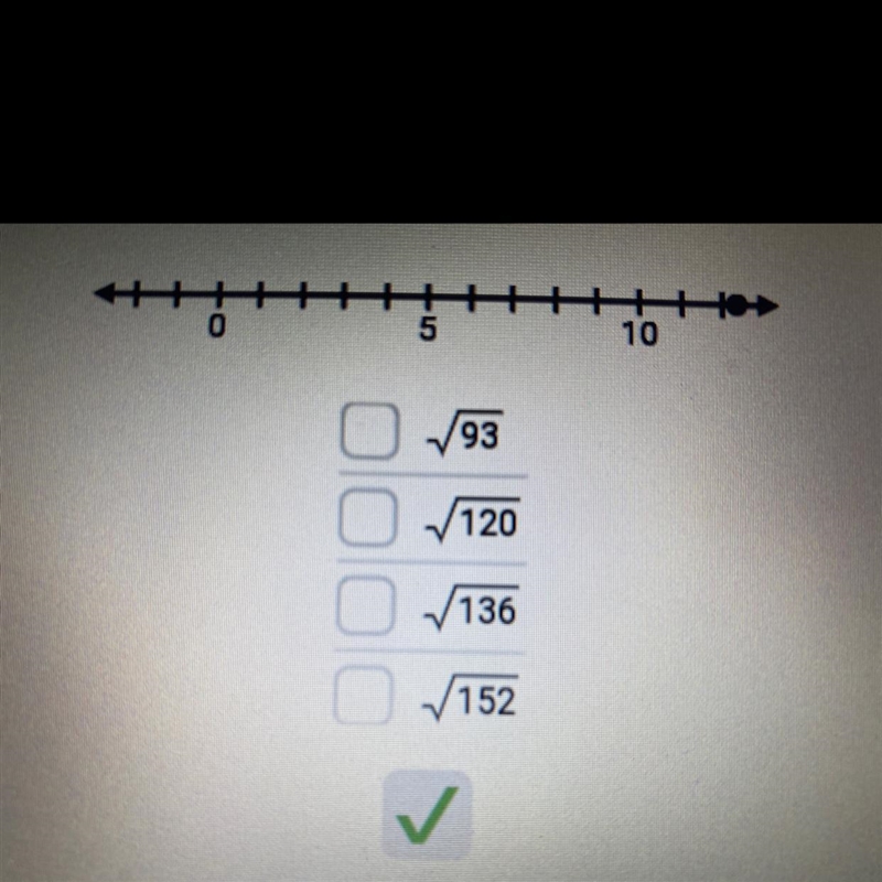 Which expression could have the value shown by the point on this number line?-example-1