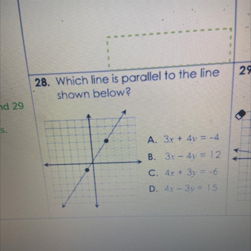 Which line is parallel to the line shown below?-example-1