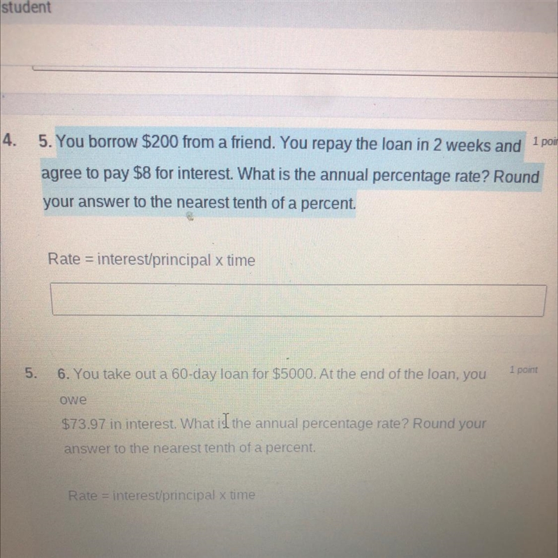 You borrow 200 from a friend you repay the loan in two weeks and agreed to pay eight-example-1