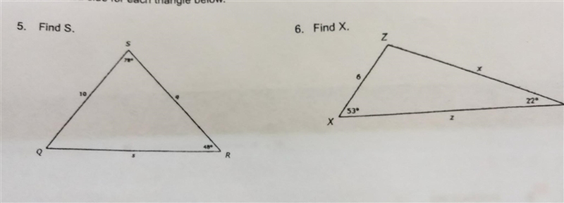 NO LINKS!!! Find the indicated side for each triangle below:​-example-1