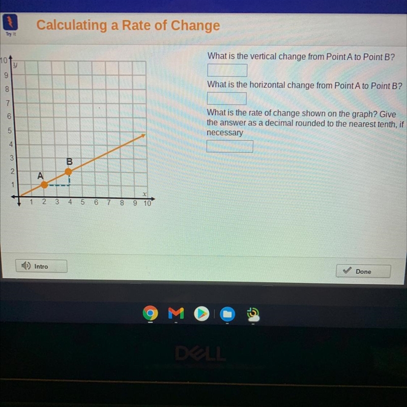 Calculating a rate of change What is the vertical change form Point A to Point B? What-example-1