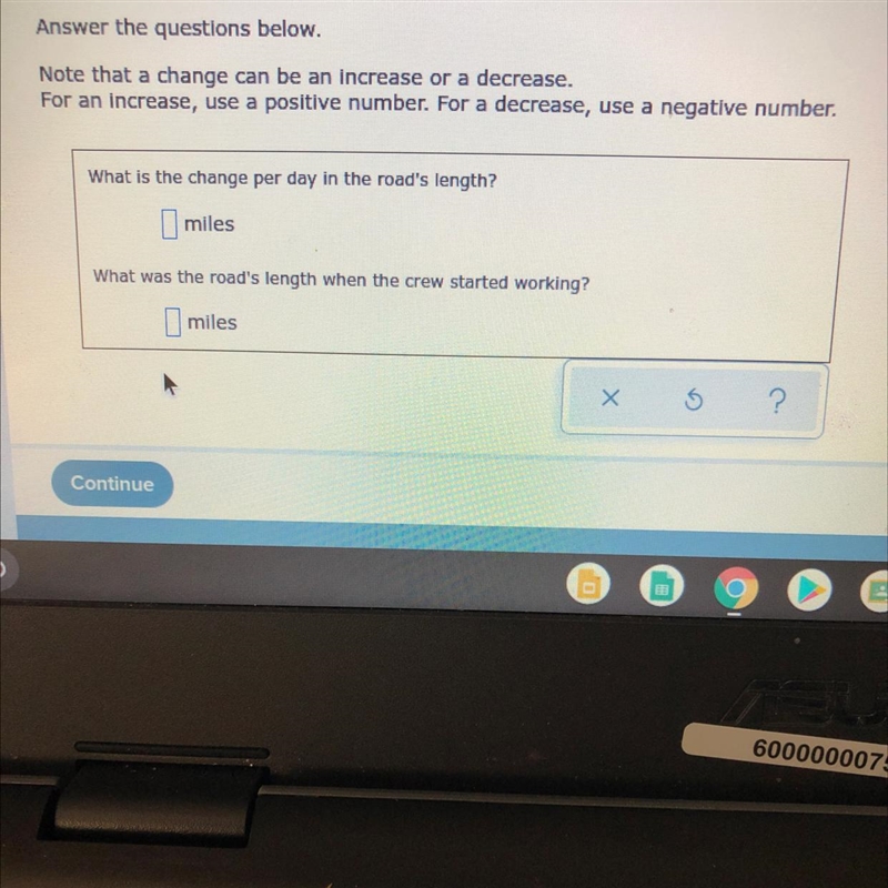 A construction crew is lengthening a road. Let y represent the total length of the-example-1