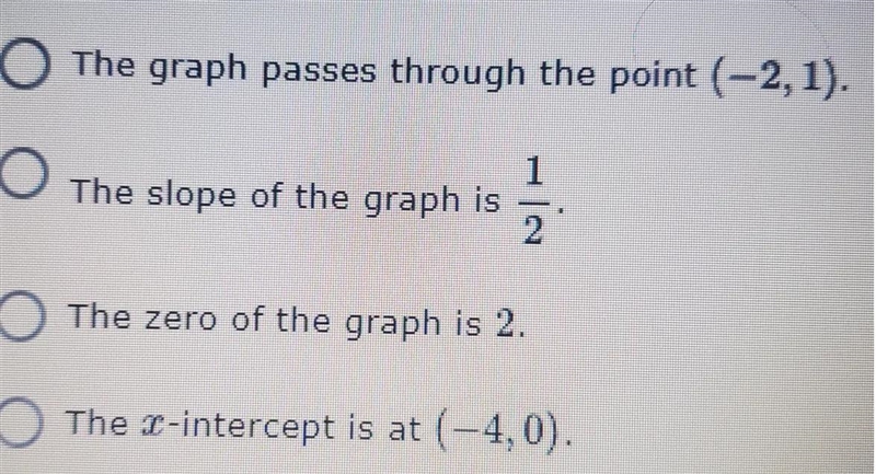 which statement is true if the graph of the linear function passes through the points-example-2