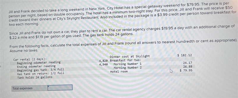 Jill and Frank decided to take a long weekend in New York. City Hotel has a special-example-1