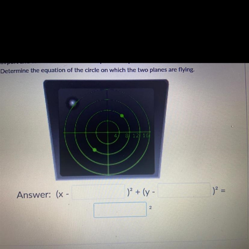 The illustration represents the positions of two planes on a radar screen at an airport-example-1