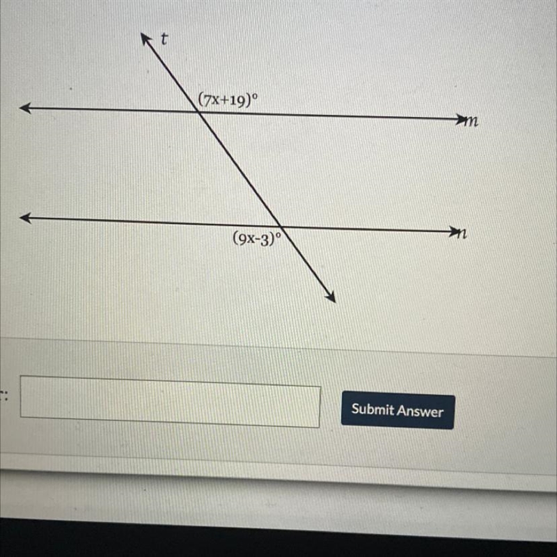 Given m || n, find the value of x.-example-1