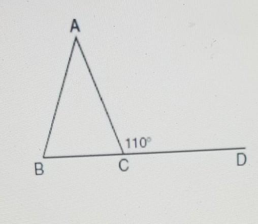 In the accompanying diagram of an isosceles triangle ABC, AB=~ AC, and exterior angle-example-1