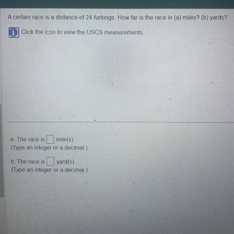 A certain race is a distance of 24 furlongs. How far is the race in (a) miles? (b-example-1