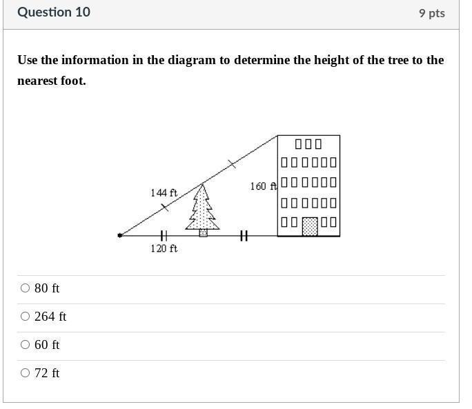 Use the information in the diagram to determine the height of the tree to the nearest-example-1