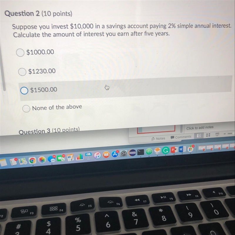 Suppose you invest $10,000 in a savings account paying 2% simple annual interest. Calculate-example-1