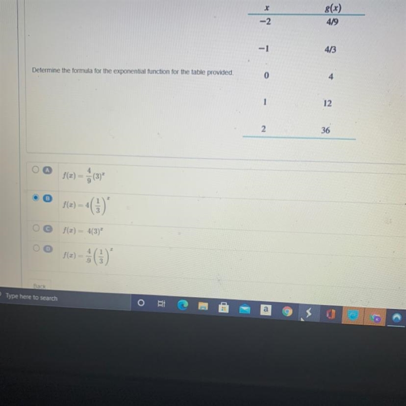 X-24194/3Determine the formula for the exponential function for the table provided-example-1