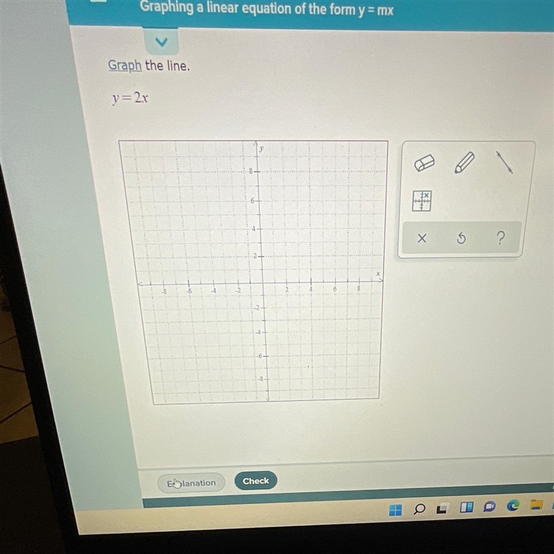 I need help to graph the line this is a study guide check point it gives you the answer-example-1