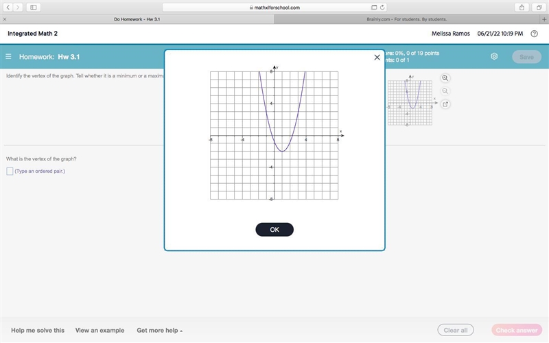 What is the vertex of the​ graph? ​(Type an ordered​ pair.)-example-1