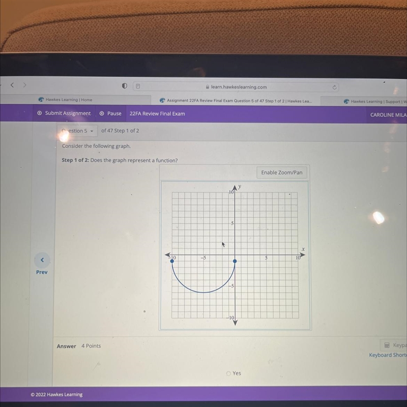 Does graph represent a function?-example-1