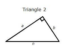 Since the equations for both triangles have a2 + b2, you can think of the two equations-example-2