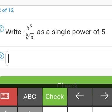 Write ____ as a single power of 5-example-1