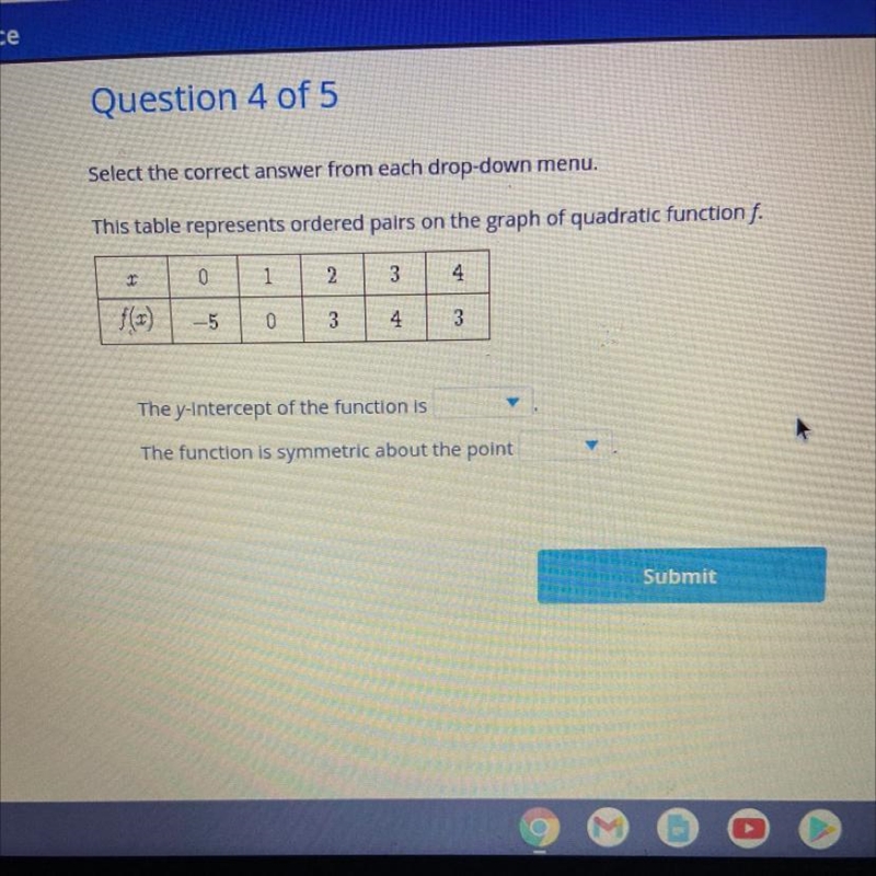 Select the correct answer from each drop-down menu.This table represents ordered pairs-example-1