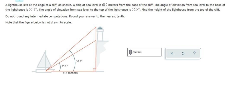 World problem in length (trigonometry) geometry not chemistry-example-1