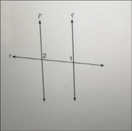 1. Lines p and q are intersected by line r, such that line p is parallel to line q-example-1