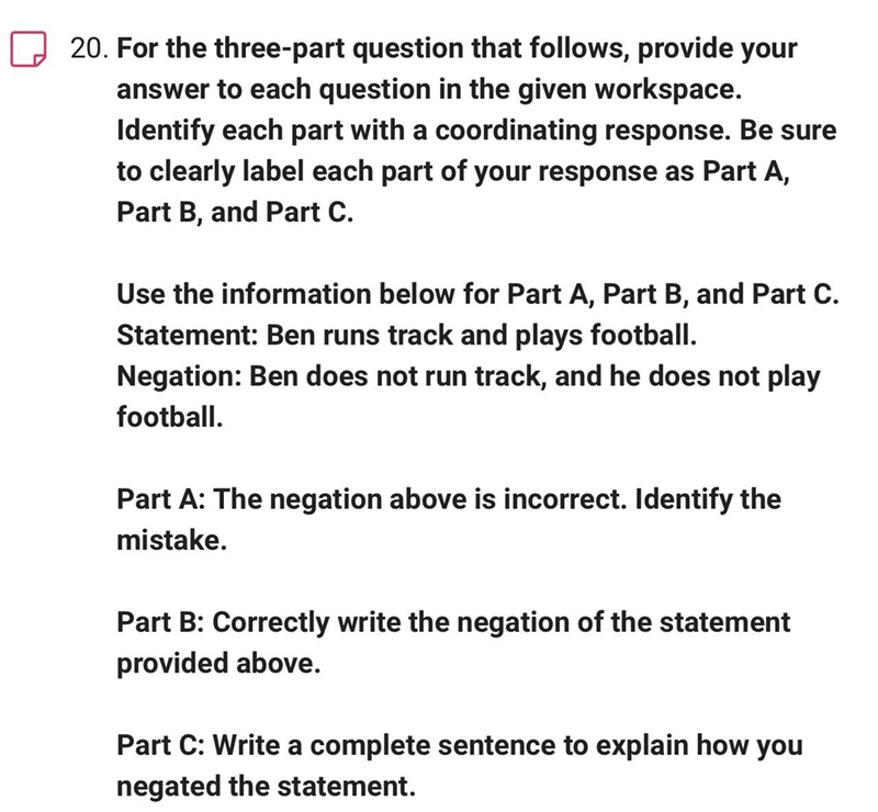 Use the information below for Part A, Part B, and Part C.Statement: Ben runs track-example-1