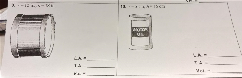 Find the Lateral Area, Total Surface Area and Volume. Round your answer to two decimal-example-1